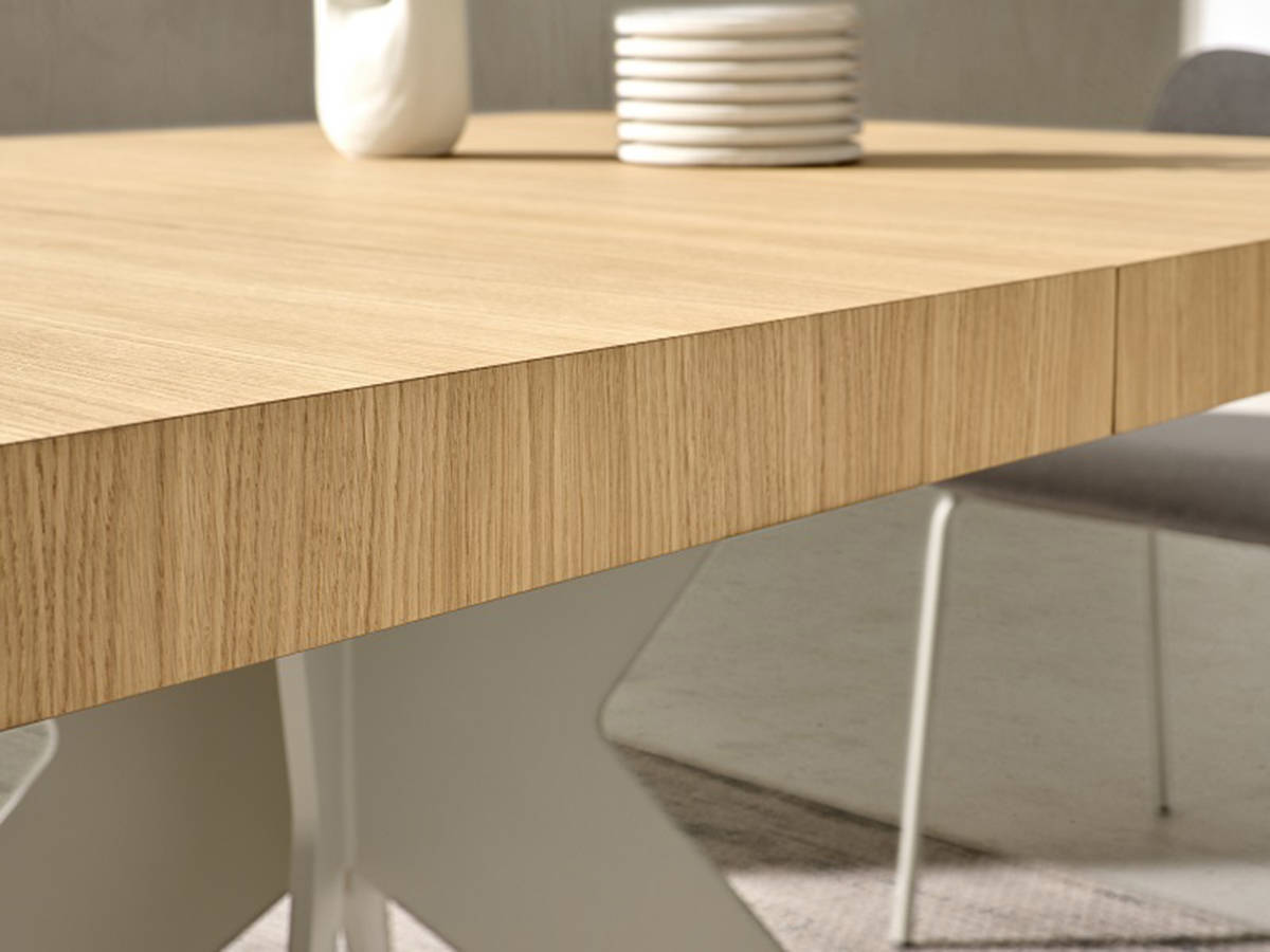 Mesa Comedor mesa de comedor retangular con 2 extensible ocultos de 50 y apertura sincronizada.patas metalicas con varios ababados  negro, antracita, blanco y óxido. apertura del extensible formato libro  medidas: 150x90 cm abierta(1 ext) 200x90  abierta(2 ext) 250x90. Modelo PMI-CONDOR, imagen 2