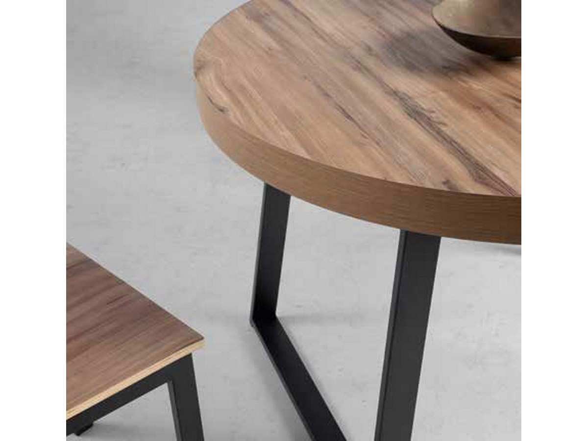 Mesa Comedor modelo en forma redonda con 1 extensible de 50 acabada en melamina tapa lisa y metal.varios colores a elegir medidas: 110 cm. abierta 1º extensible 160cm. Modelo PND-2832, imagen 4