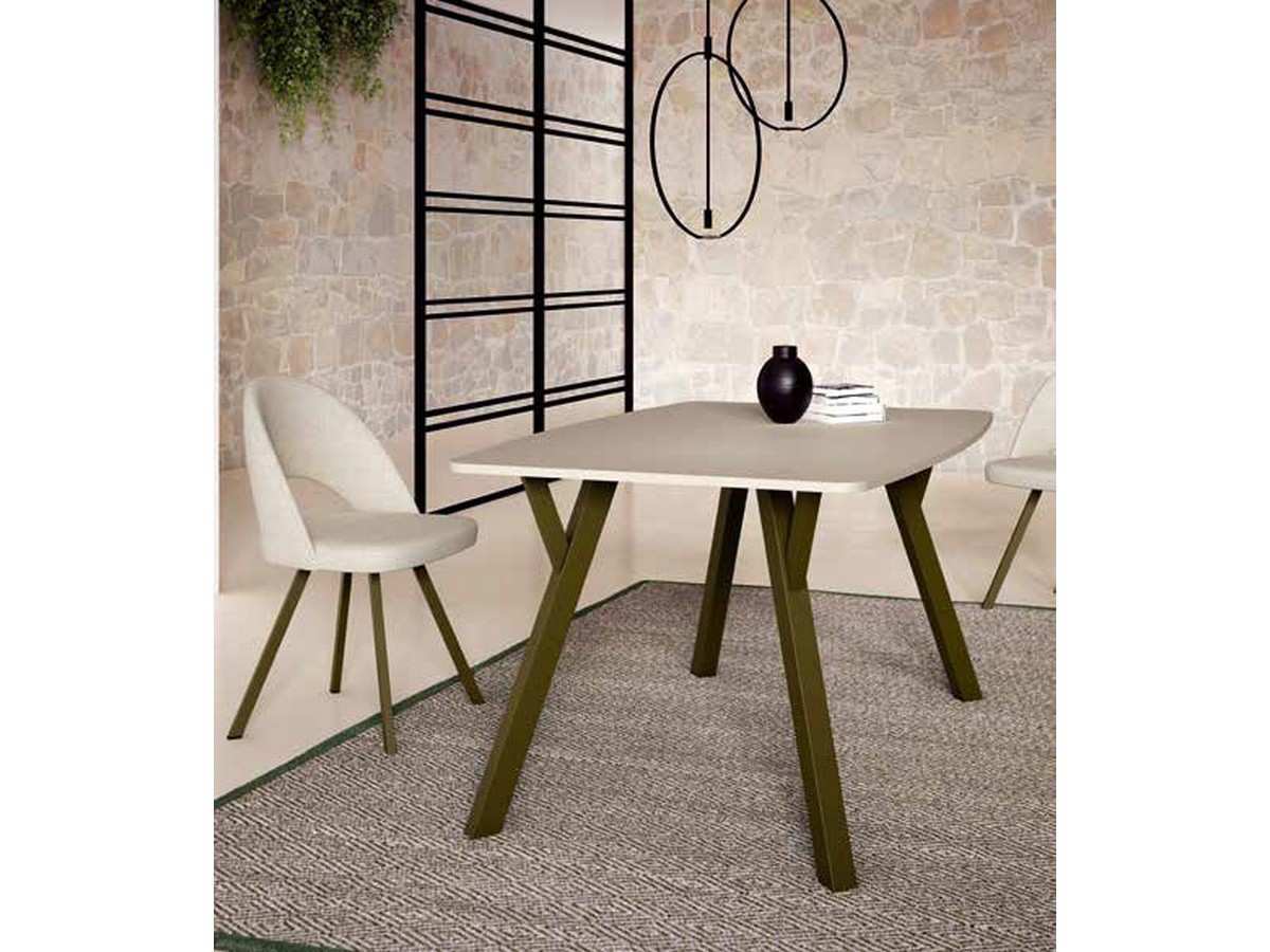 Mesa Comedor modelo en forma rectangular fija  acabada en melamina tapa lisa y metalpatas metalicas 5x5 cm. varios colores a elegir medidas: 140*90*75 cm.. Modelo PND-4122, imagen 3