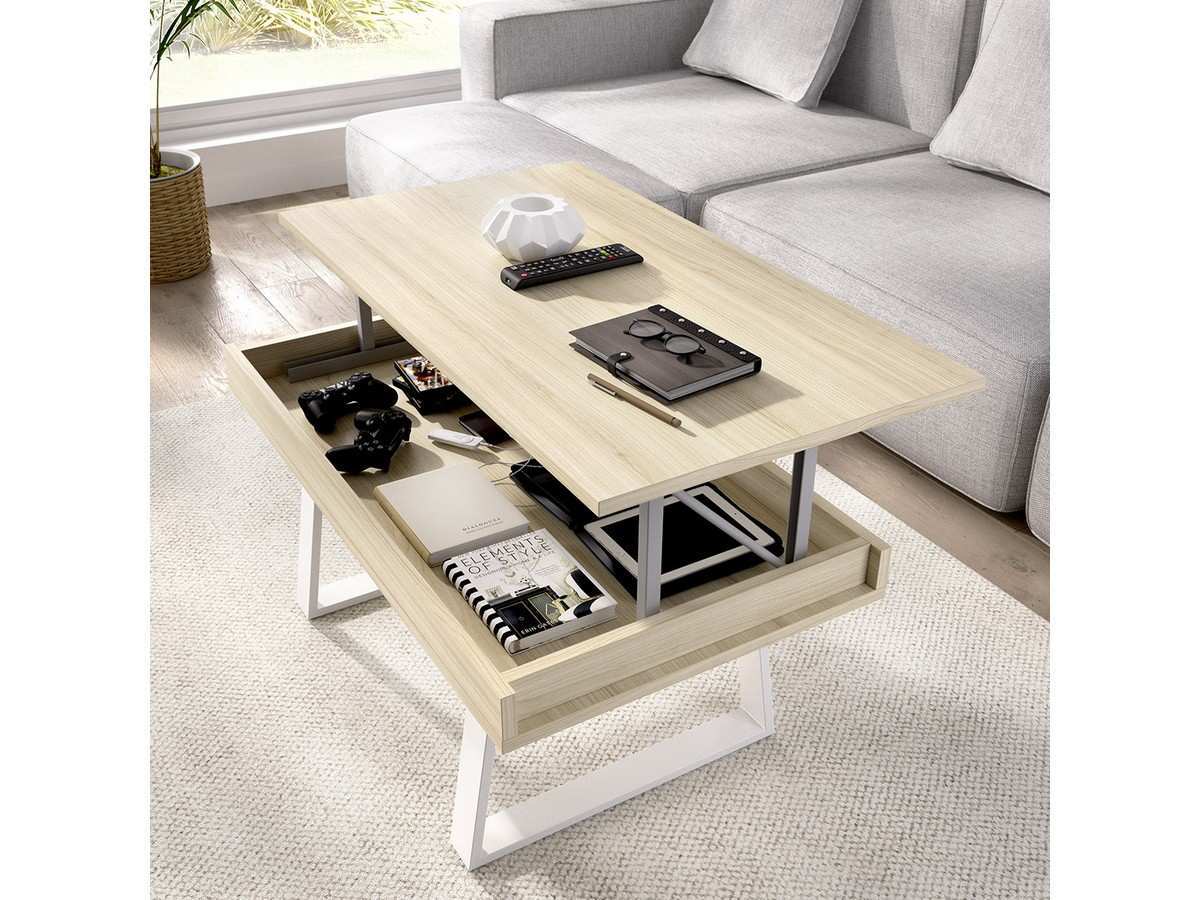  mesa centro elevablecon pata forma trapecio de 100cm.. Modelo TRAY-9932, imagen 3