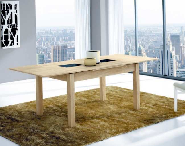 <p>mesa comedor extensible</p> <p>140↔ cm x 90 cm x 74↕ cm</p> <p>abierta 220 x 90 cm</p> <p><b>acabados</b> .- amazona, artíco, blanco, cambrian.</p> <p><b>cristales</b> .- elegir en el muestrario de colores </p> <p class='cyb'> medidas: 140 cm </p> <p>más opciones de colores disponibles</p> mesa salon Modelo MCO-117