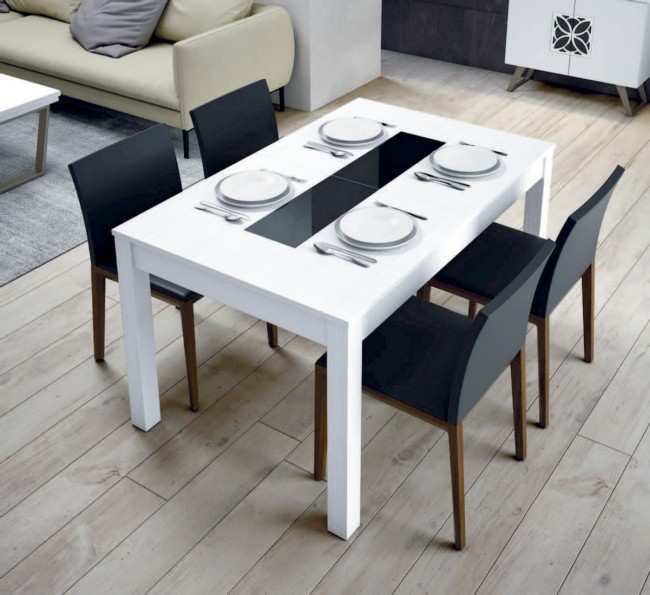 <p>mesa comedor con un extensible de 45cm</p> <p> cerrada 140↔ x 90 x 73↕ cm</p> <p> <b>acabados</b> .- amazona, artíco, blanco, cambrian.</p> <p> <b>cristales</b> .- elegir en el muestrario de colores</p> <p class='cyb'> medidas: 140 cm </p> <p>más opciones de colores disponibles</p> mesa salon Modelo MCO-141