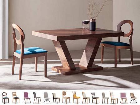 pack de sillas a elegir entre diferentes modelos y mesa salon chapa natural extensible.<br> medida: 140/200x90x77 ó 160/220x90x77 cm <br> opcional: fija y más medidas y colores pack mesa y 4 sillas l140 l160 Modelo PACK-MA-VERONA