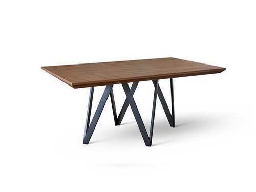 modelo para de comedor fija rectangular con sobre en chapa nogal y estructura en metal negro mate. <br><br> medidas: 180 x 100 x 76h cm mesa salon comedor l180 Modelo PDC-NAMIBIA