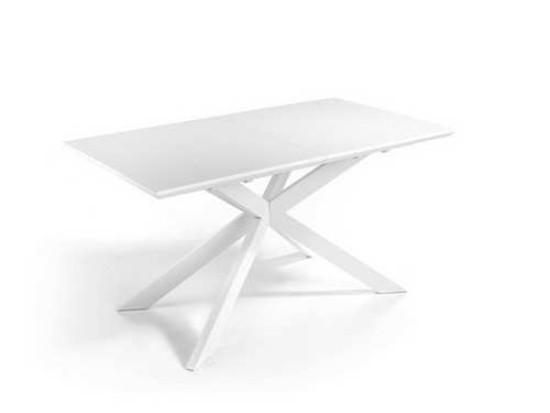 extensible con encimera en mdf lacada en blanco mate. estructura y patas en metal blanco mate. <br><br> medidas: 160/210 x 90 x 76h cm mesa salon comedor l160 Modelo PDC-VERONA