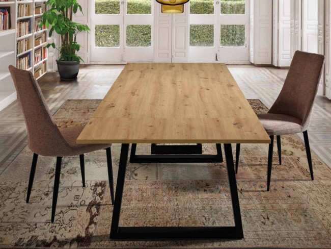 mesa de comedor con 2 patas laterales y tapa de madera rectangular y extensible .<br>resistente al calor 80º<br>antireflejos,huellas y rayas.<br>fácil limpieza.<br>opcion mas colores<br><br>medidas: 140|210*90 cm. mesa salon comedor l140 Modelo SRS-FOREST-O-NATURE-CANTO-MADERA