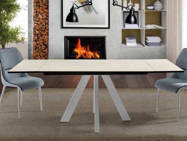 mesa de comedor con 4 patas centrales y tapa de madera rectangular y extensible .<br>resistente al calor 80º<br>antireflejos,huellas y rayas.<br>fácil limpieza.<br>opcion mas colores<br><br>medidas: 140|210*90 cm. mesa salon comedor l140 Modelo SRS-FOREST-X-BOREAL-CANTO-NEGRO