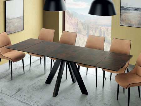 mesa de salon con tapa de cristal templado con acabado ceramico vitrificado a 700º.<br>opcion mas medidas y colores<br><br>medidas: 140|210*90 cm. mesa salon comedor l140 Modelo SRS-SIROS-X-OXIDO