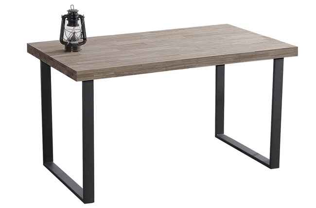 mesa comedor fija natural 140 x 80 cm roble american / negro. Modelo 0001430020016