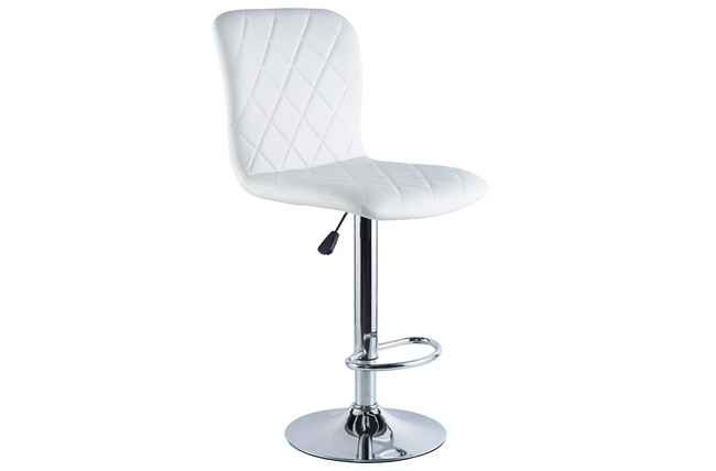 taburete giratorio britain simil piel blanco / cromo. Modelo 0001580024703