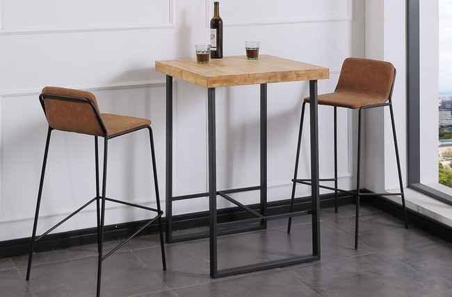 mesa auxiliar alta loft 70 x 70 cm roble nordish / negro. mesa_centro Modelo 0001600020010