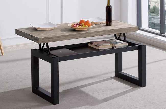 mesa centro elevable loft 120 x 60 cm roble american / negro. mesa_centro Modelo 0002490020016