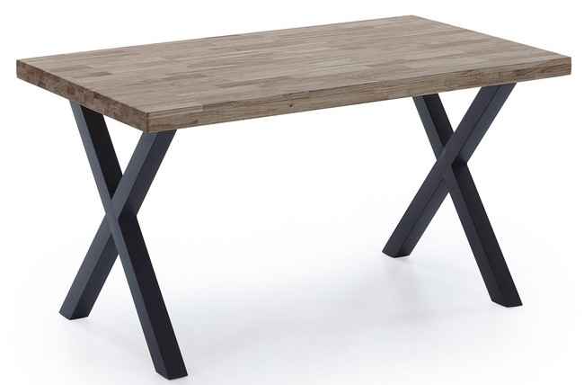 mesa comedor fija x-loft 140 x 80 cm roble american / negro Modelo 0500300020016