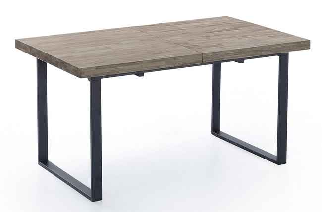 mesa comedor extensible natural 140 - 180 x 80 cm roble american / negro Modelo 0500360020016