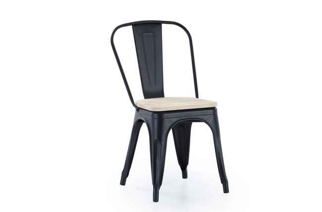 silla comedor tolix negro asiento roble nordish Modelo 0500630020010