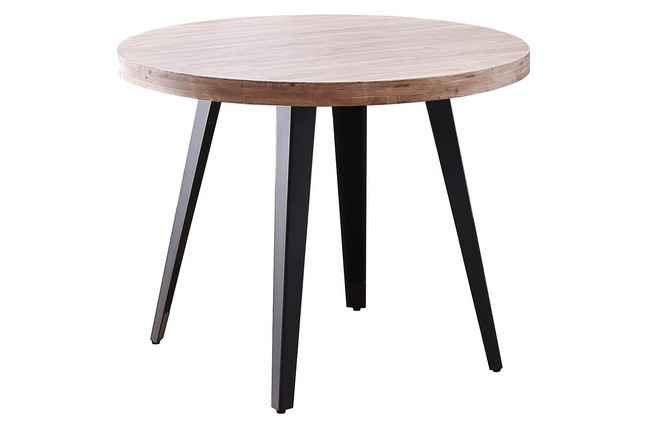 mesa comedor redonda fija berg 100 cm roble honey / negro. Modelo 0600100020014