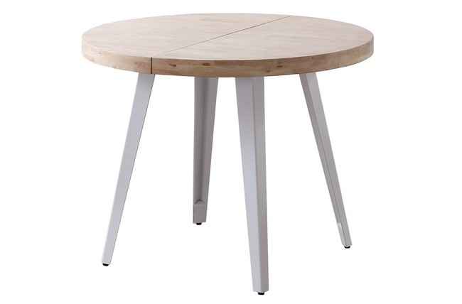 mesa comedor redonda extensible berg 100 - 140 - 180 cm roble nordish / blanco. Modelo 0600150020011