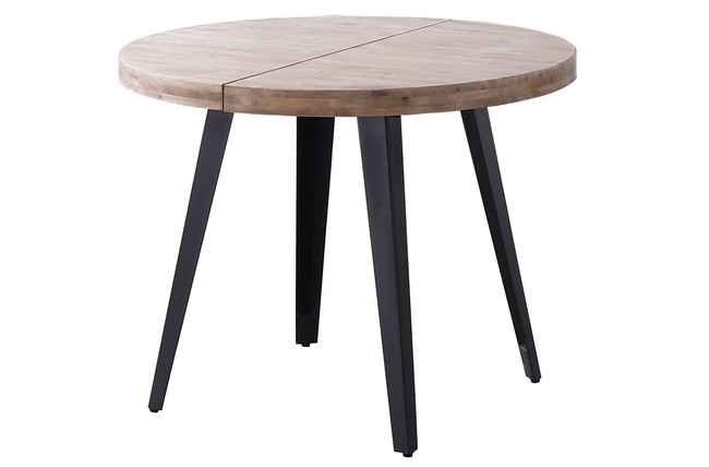 mesa comedor redonda extensible berg 100 - 140 - 180 cm roble honey / negro. Modelo 0600150020014