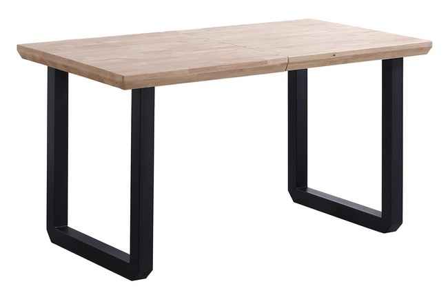 mesa comedor extensible roma 140 - 180 - 220 x 80 cm roble nordish / negro. Modelo 0600250020210