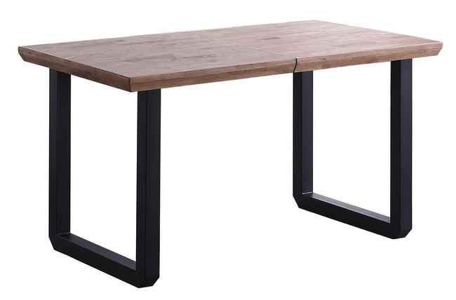 mesa comedor extensible roma 140 - 180 - 220 x 80 cm roble honey / negro. Modelo 0600250020214