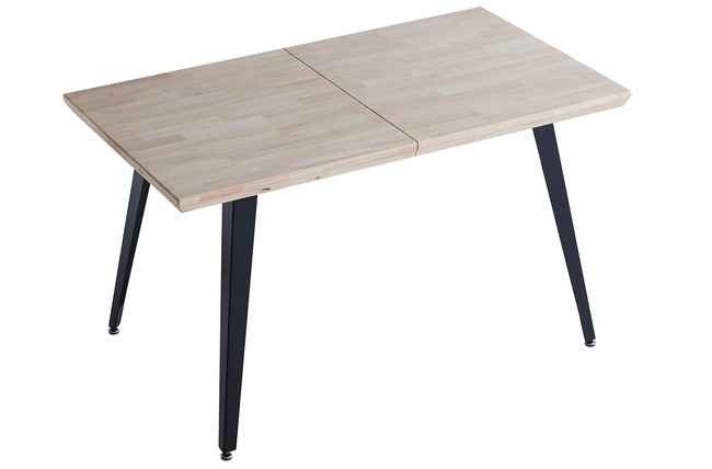 mesa comedor extensible berg 140 - 180 - 220 x 80 cm roble nordish / negro. Modelo 0600260020210