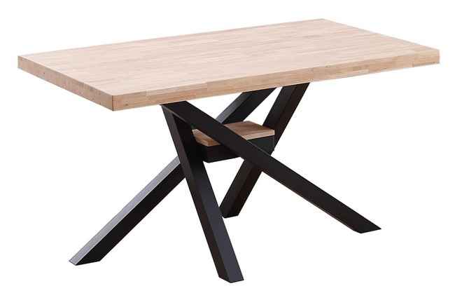 mesa comedor fija xena 140 x 80 cm roble nordish / negro. Modelo 0600300020010