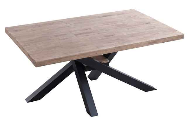 mesa comedor fija xena 160 x 100 cm roble honey / negro. Modelo 0600350020014