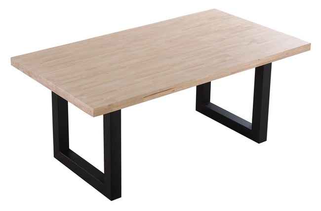 mesa comedor fija loft 180 x 100 cm roble nordish / negro. Modelo 0600500020010