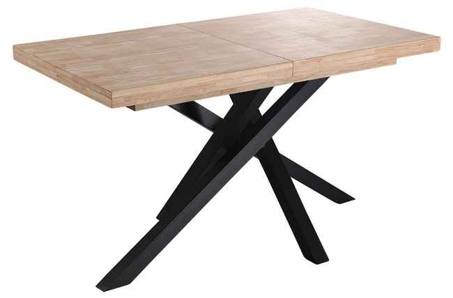 mesa comedor extensible xena 140 - 180 - 220 x 90 cm roble nordish / negro. Modelo 0602300020010