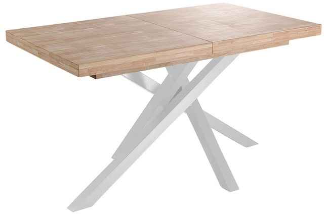 mesa comedor extensible xena 140 - 180 - 220 x 90 cm roble nordish / blanco. Modelo 0602300020011