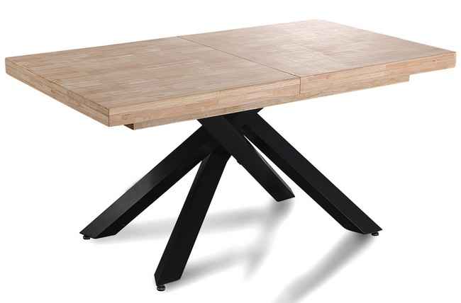 mesa comedor extensible xena 160 - 200 - 240 x 90 cm roble nordish / negro. Modelo 0602350020010