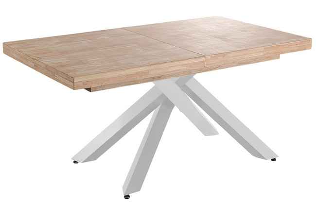 mesa comedor extensible xena 160 - 200 - 240 x 90 cm roble nordish / blanco. Modelo 0602350020011