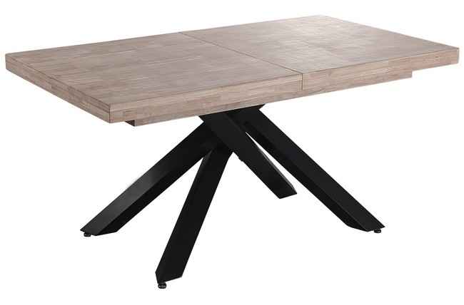 mesa comedor extensible xena 160 - 200 - 240 x 90 cm roble honey / negro. Modelo 0602350020014