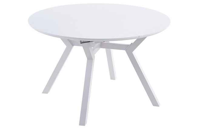 mesa comedor redonda extensible delta 120 - 160 cm blanco. Modelo 0603000020003