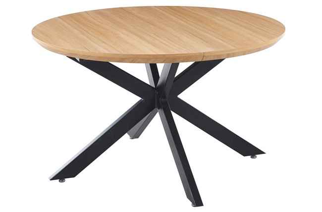 mesa comedor redonda extensible cross 130 - 170 - 210 x 130 cm oak / negro. Modelo 0603250020018