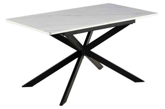 mesa comedor extensible ibiza 140 - 180 x 80 cm ceramic blanco / negro. Modelo 0604000020025