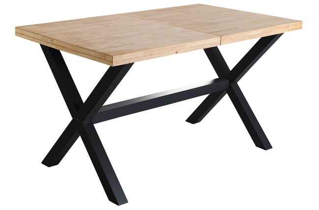 mesa comedor extensible x-loft 140 - 180 - 220 x 90 cm roble nordish / negro. Modelo 0605300020030