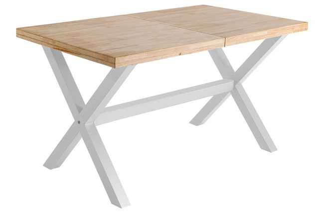 mesa comedor extensible x-loft 140 - 180 - 220 x 90 cm roble nordish / blanco. Modelo 0605300020031