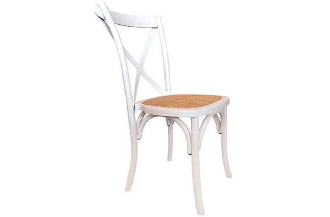 silla comedor madera provenza blanco / rattan. Modelo 0700550027003