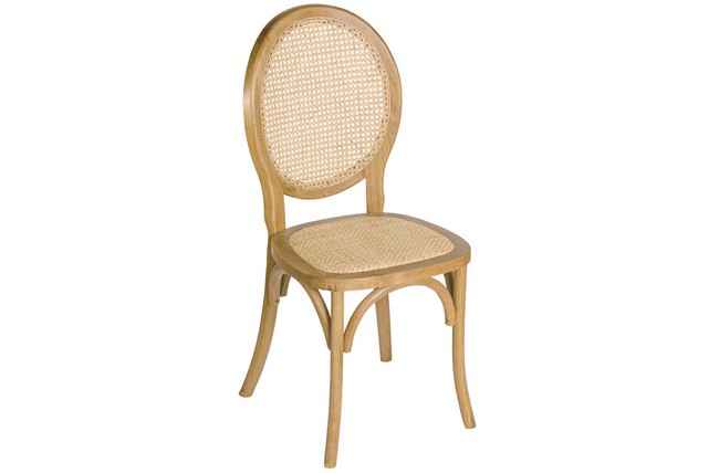 silla comedor madera luis xvi natural / rattan. Modelo 0700580027010