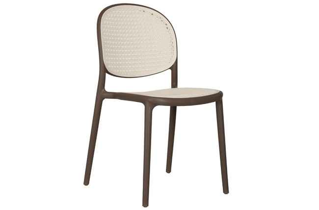 silla masia polipropileno topo / rattan. Modelo 0900050020006