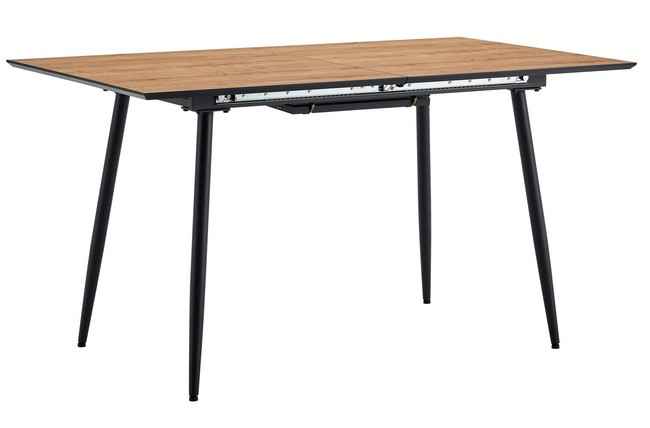 mesa comedor extensible artic 140 - 180 x 80 cm oak / negro. Modelo 0900600020018