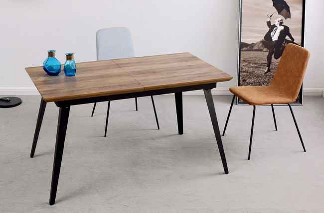 mesa comedor extensible branch 140 - 180 x 80 cm nogal / negro. Modelo 3002230020015