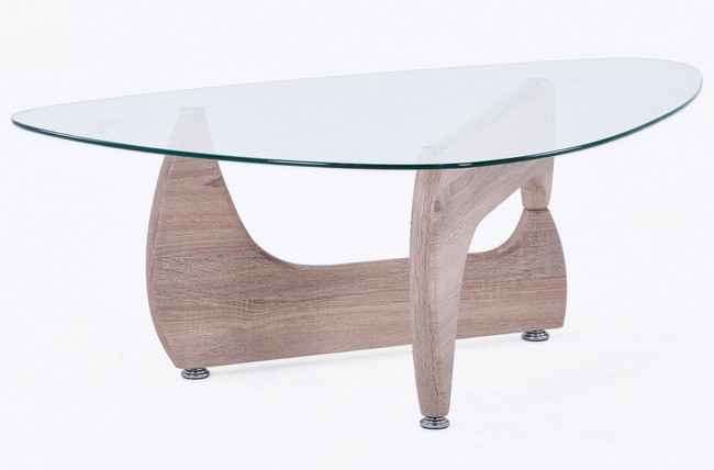 mesa centro leyna 110 x 70 cm roble / cristal transparente. mesa_centro Modelo 3003490020005