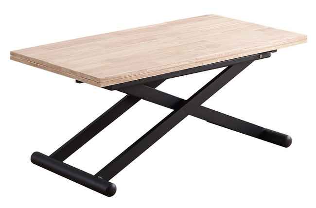 mesa centro elevable y extensible natural 110 x 57 cm roble nordish / negro. mesa_centro Modelo 3003510020010