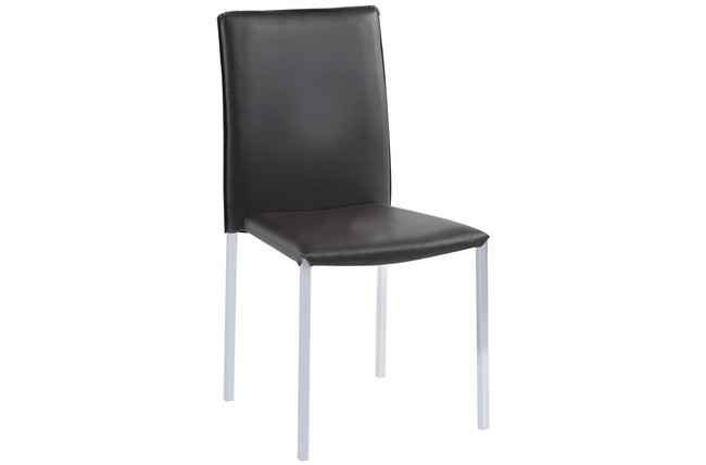 silla hotel simil piel negro / cromo. Modelo 9000200024727