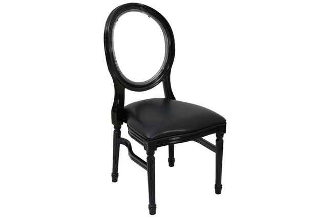 silla luis xv negro / transparente. Modelo 9004200020002