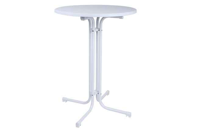 mesa auxiliar alta plegable eventos cocktail d - 80 cm blanco + funda blanca. mesa_centro Modelo 9004700020003