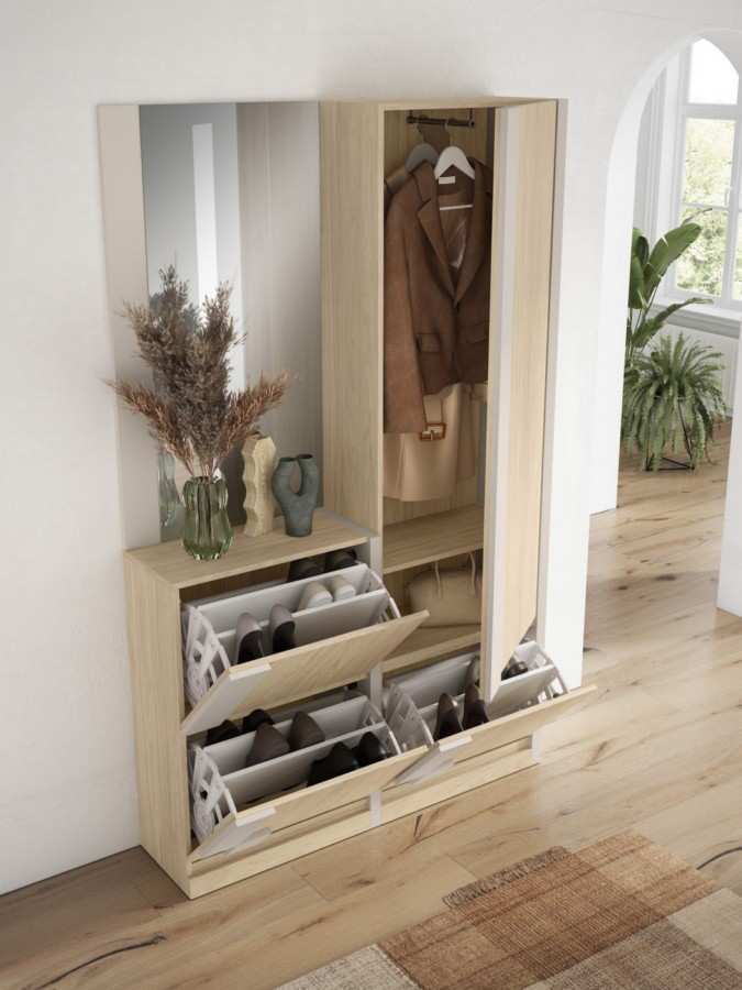 conjunto h197 x l120 x f31,6 cm. armario h197 x l60 x f31,6 cm.