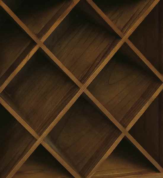 Botellero de madera con 12 huecos para vinos.